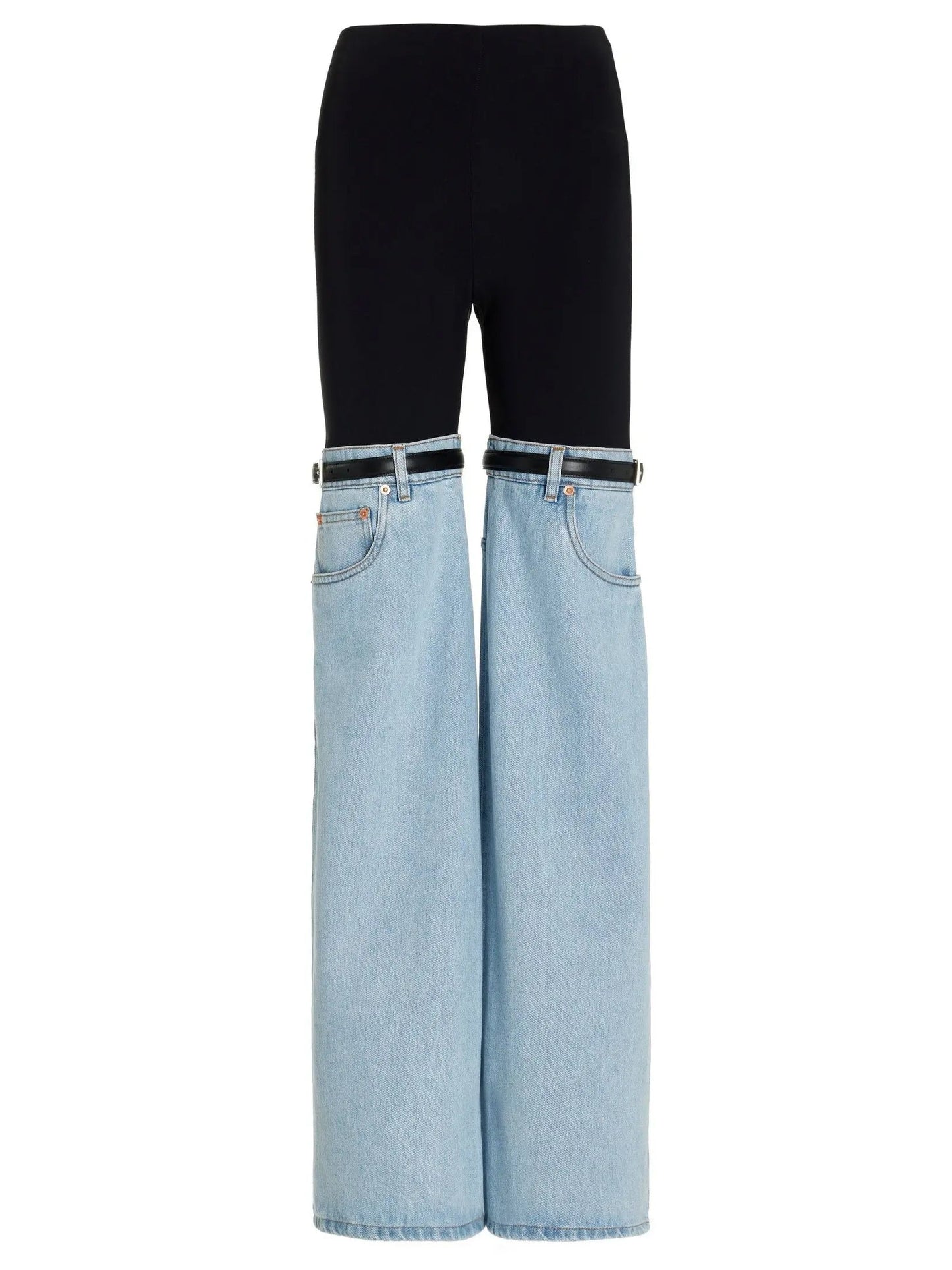 Denim Hybrid Flared Trousers - Jeans & Pants