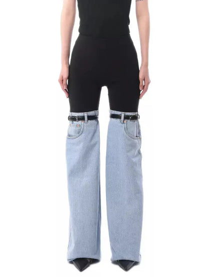 Denim Hybrid Flared Trousers - small - Jeans & Pants