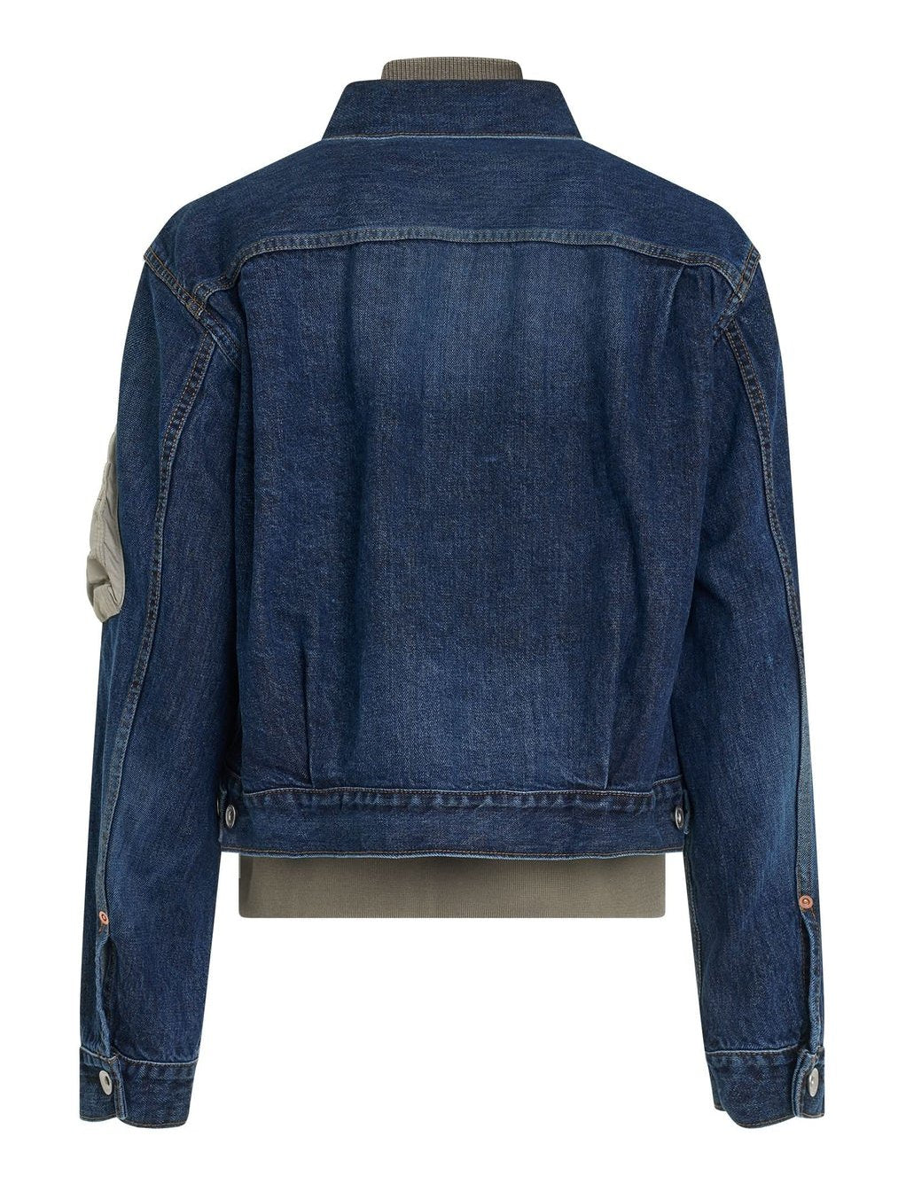 Denim Mix Layered Blouson Jacket - Jackets