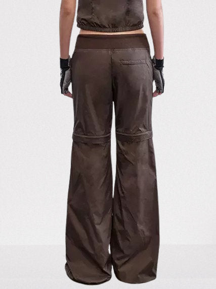 Detachable Color-Block Sporty Pants in Light Grey - Jeans & Pants