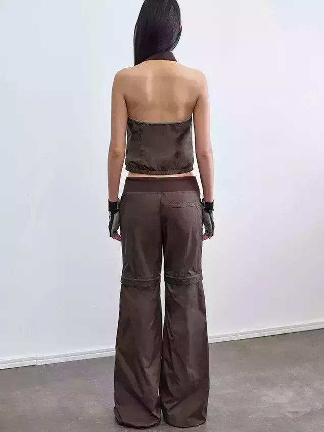 Detachable Color-Block Sporty Pants in Light Grey - Jeans & Pants