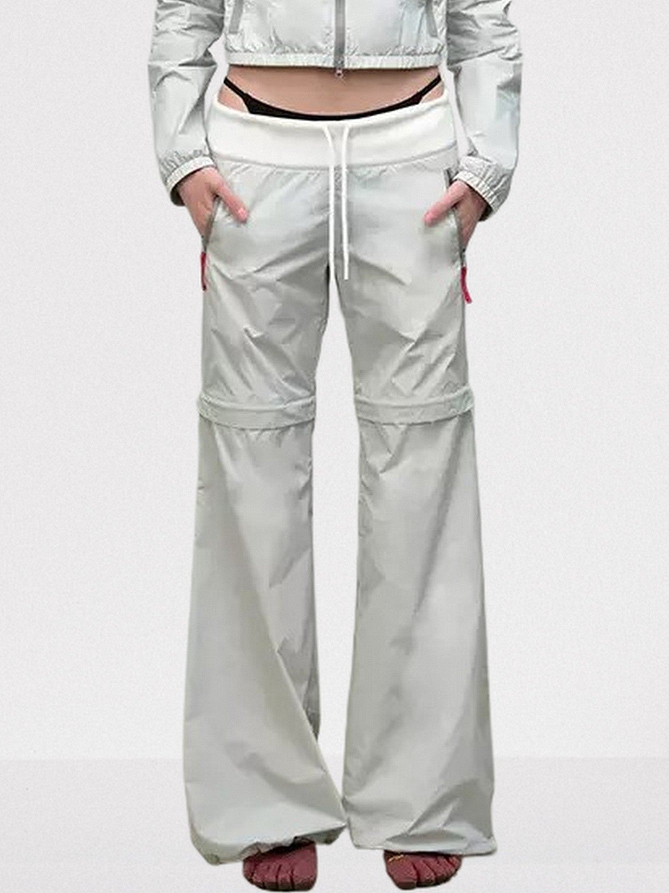 Detachable Color-Block Sporty Pants in Light Grey - Medium / Light Grey - Jeans & Pants