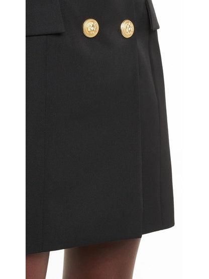 Double-Breasted Belted Blazer-Dress in Black - Dresses