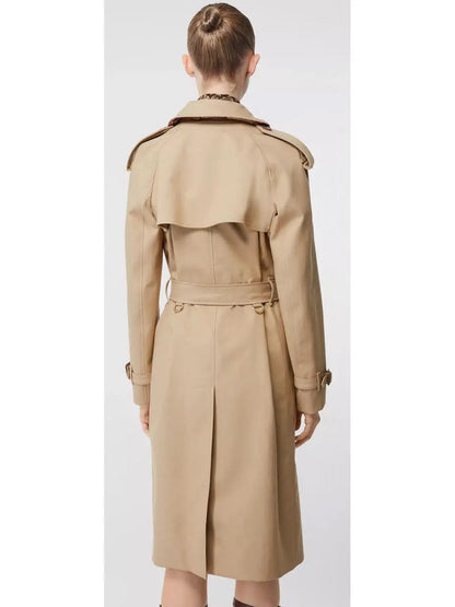 Double-Breasted Belted Cotton Gabardine Trench Coat - Coats