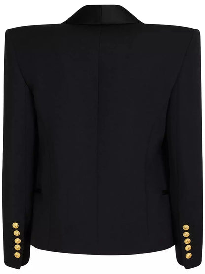 Double-Breasted Black Tuxedo Jacket - Jackets