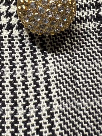 Double-Breasted Houndstooth Wool Blazer - Jackets