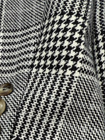 Double-Breasted Houndstooth Wool Blazer - Jackets