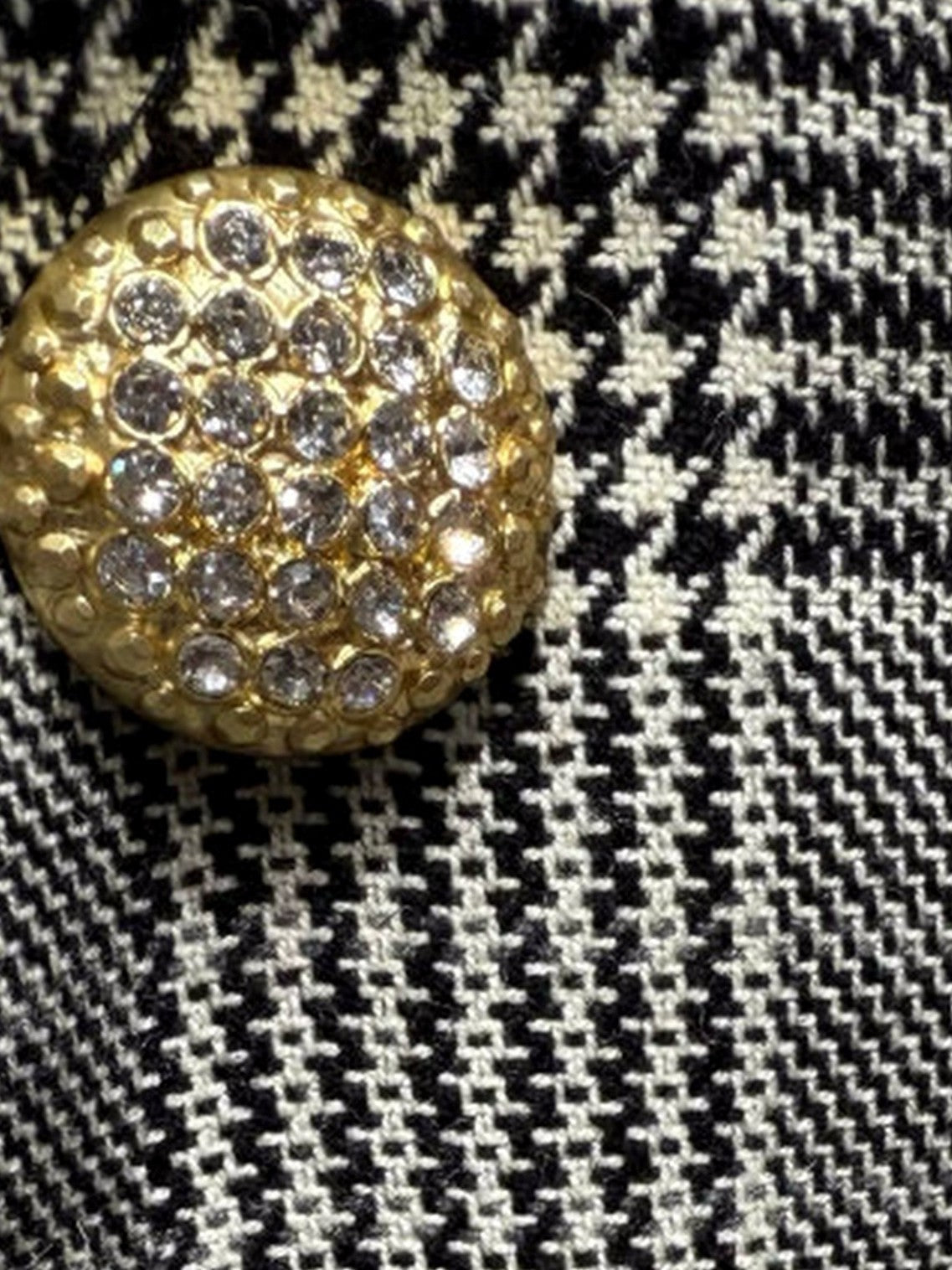 Double-Breasted Houndstooth Wool Blazer - Jackets