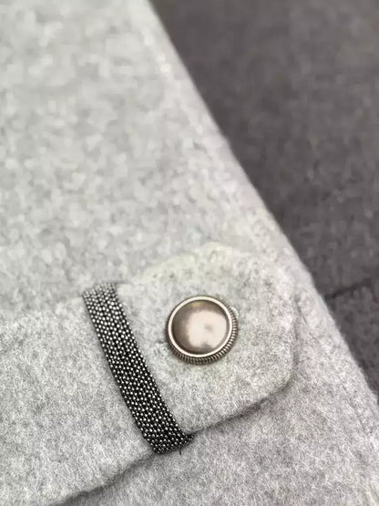 Double-Breasted Short Peacoat in Grey - Coats