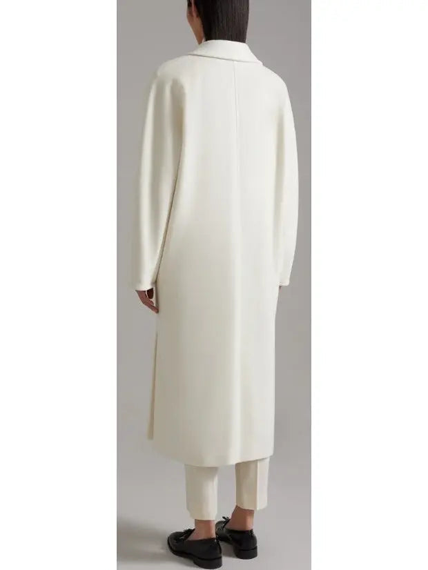 Double-Breasted Wool and Cashmere-blend Coat White - Coats