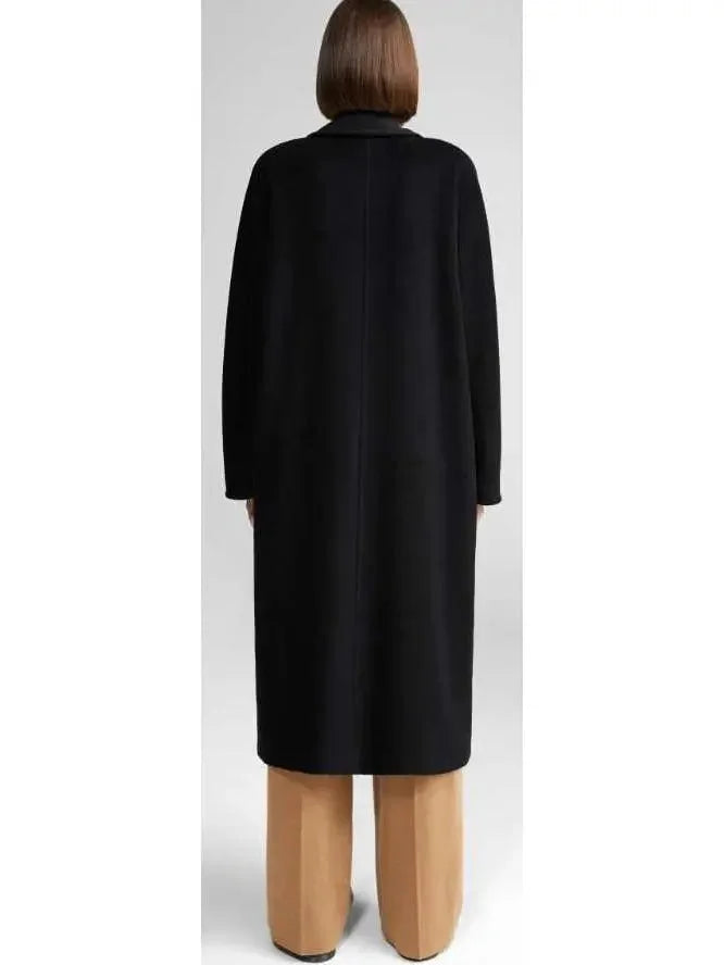 Double-Breasted Wool and Cashmere-blend Icon Coat Black - Coats