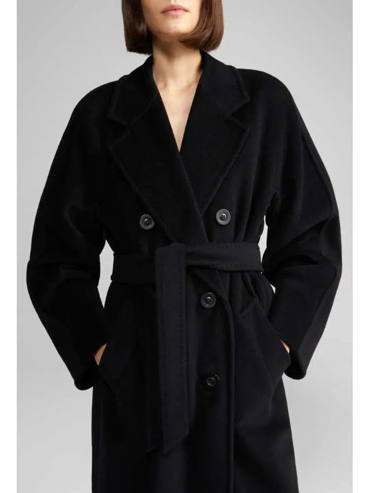 Double-Breasted Wool and Cashmere-blend Icon Coat Black - Coats