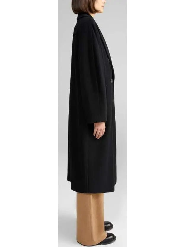 Double-Breasted Wool and Cashmere-blend Icon Coat Black - Coats