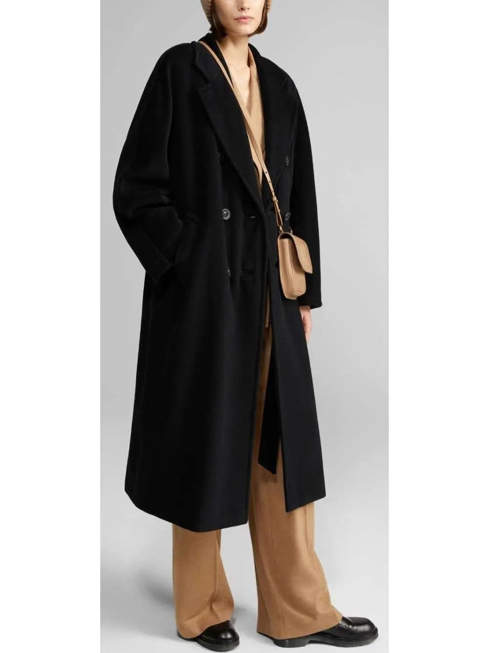 Double-Breasted Wool and Cashmere-blend Icon Coat Black - Coats