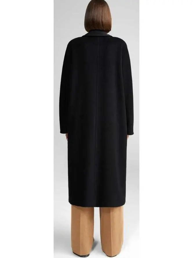 Double-Breasted Wool and Cashmere-blend Icon Coat Black - Coats