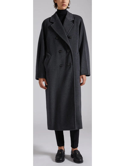 Double-Breasted Wool and Cashmere-blend Icon Coat Dark Gray - Coats