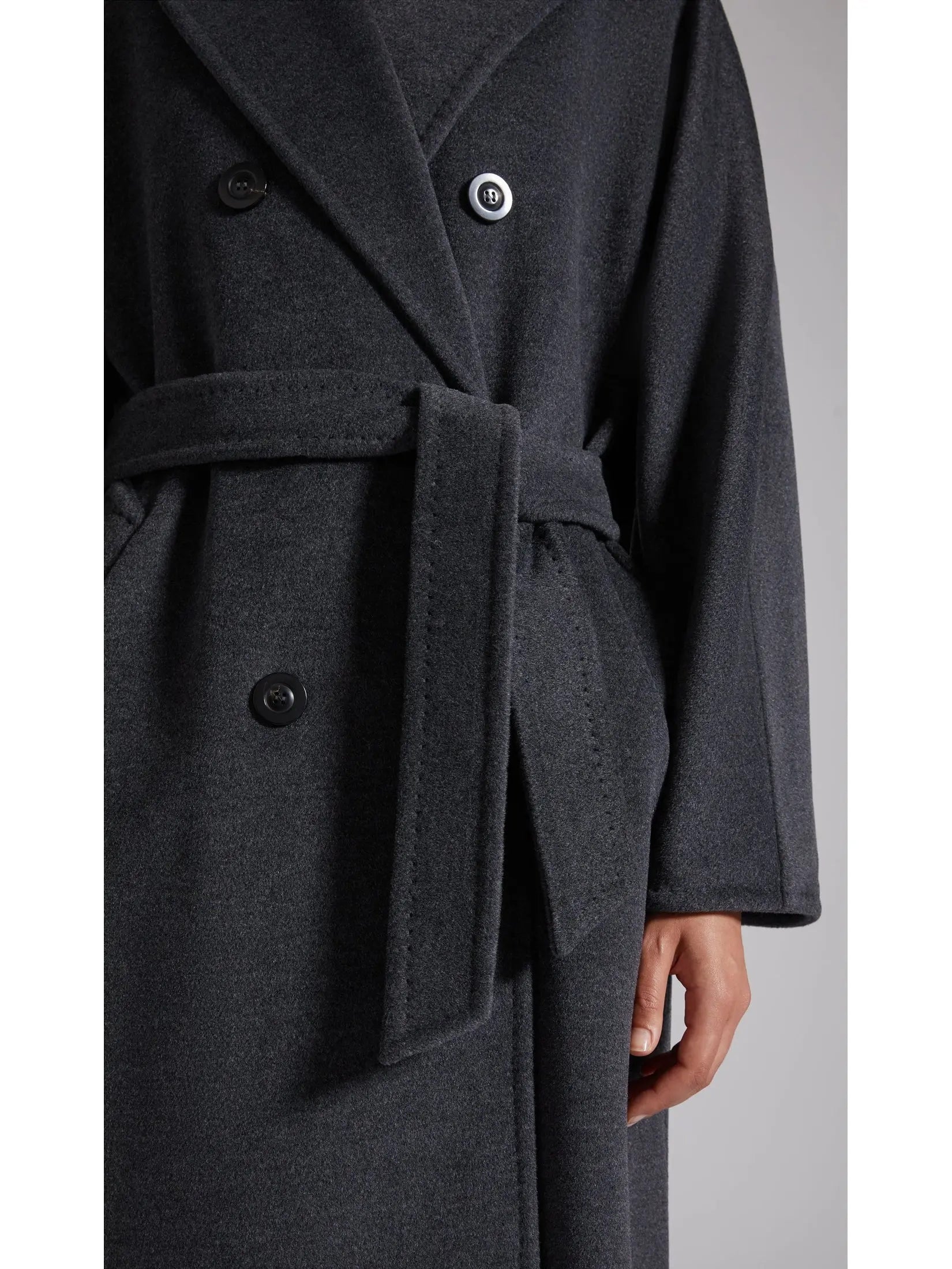 Double-Breasted Wool and Cashmere-blend Icon Coat Dark Gray - Coats