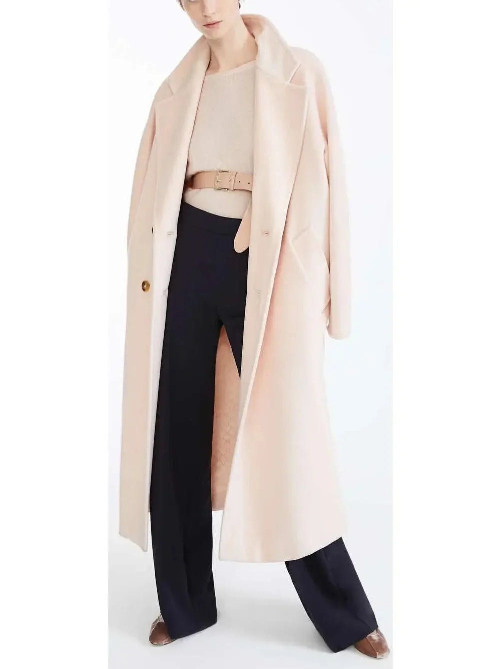 Double-Breasted Wool and Cashmere-Blend Icon Coat Light Pink - Coats