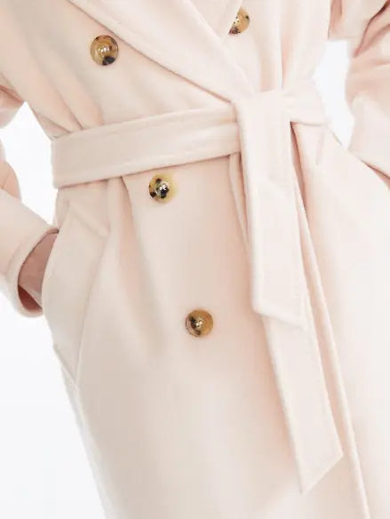 Double-Breasted Wool and Cashmere-Blend Icon Coat Light Pink - Coats