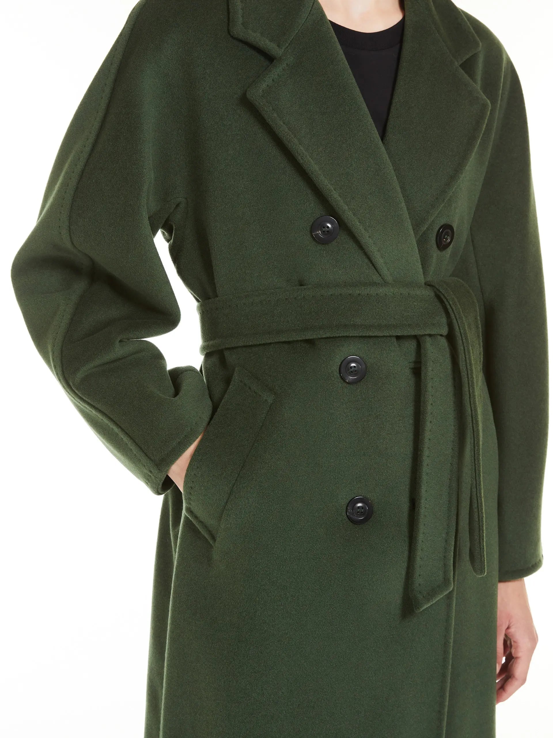 Double-Breasted Wool and Cashmere-blend Icon Coat Moss Green - Coats