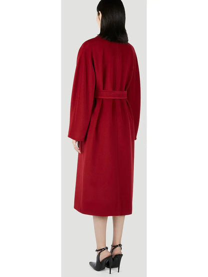 Double-Breasted Wool and Cashmere-blend Icon Coat Red - Coats