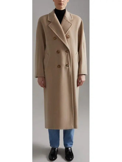 Double-Breasted Wool and Cashmere-blend Icon Coat Sand - Coats