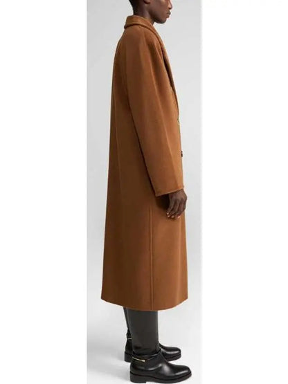 Double-Breasted Wool and Cashmere-blend Icon Coat Tobacco Brown - Coats