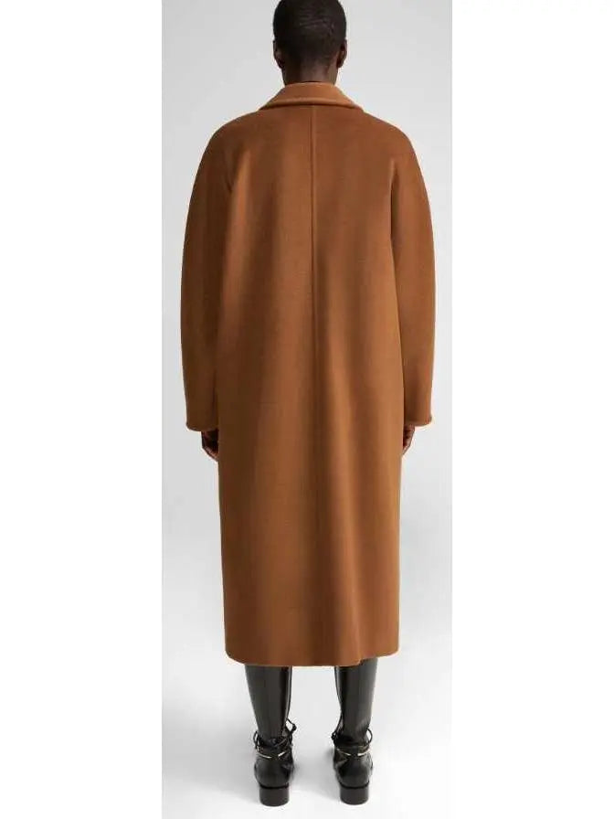 Double-Breasted Wool and Cashmere-blend Icon Coat Tobacco Brown - Coats