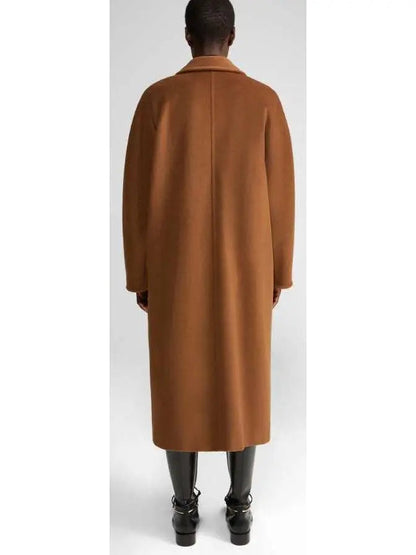 Double-Breasted Wool and Cashmere-blend Icon Coat Tobacco Brown - Coats