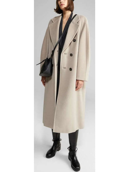 Double-Breasted Wool and Cashmere-blend Icon Coat Turtledove - Coats