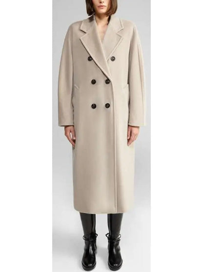 Double-Breasted Wool and Cashmere-blend Icon Coat Turtledove - small - Coats