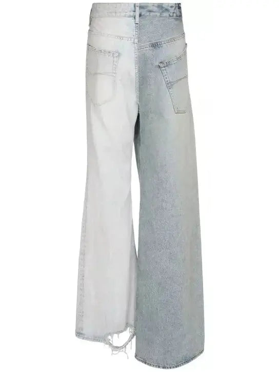 Drawstring-Waist Two-Toned Jeans - Jeans & Pants