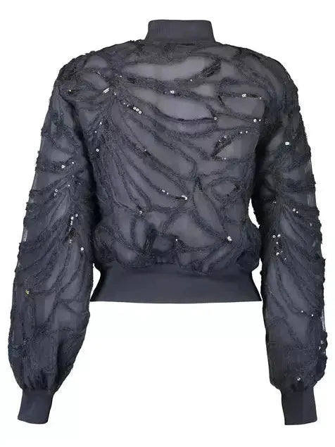 Embellished Semi-Sheer Silk-Blend Cardigan - Sweaters & Knitwear