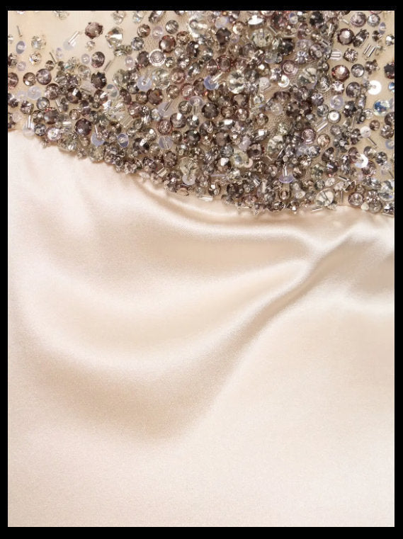 Embellished Silk Sleeveless Long Slip Dress - Dresses