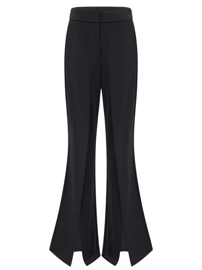 Embellished Single-Breasted Blazer and Split Pant Suit - Suits & Sets