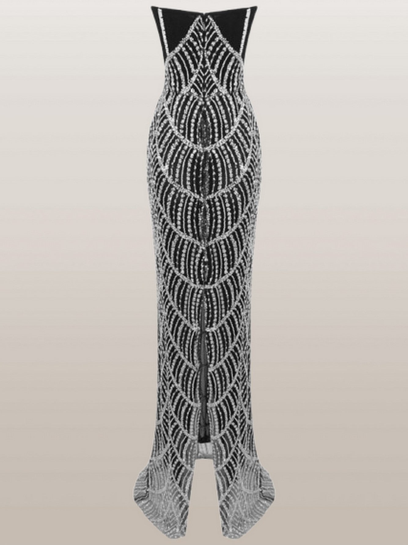 Embellished Structured Strapless Long Gown - Dresses