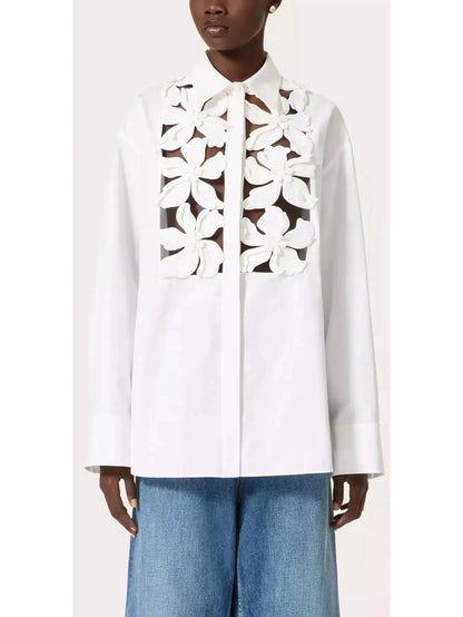 Embroidered Compact Popeline Shirt - Tops