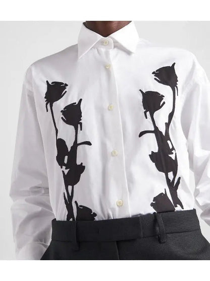 Embroidered Poplin Shirt - Tops