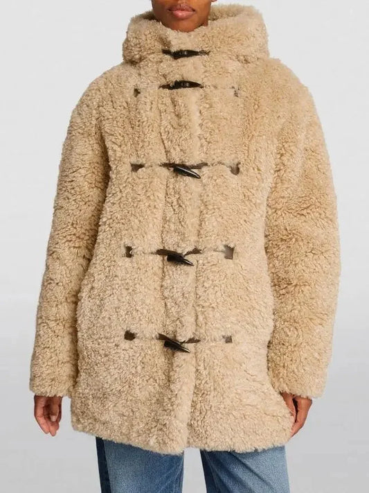 Faux-Fur Toggle Button Coat - Coats