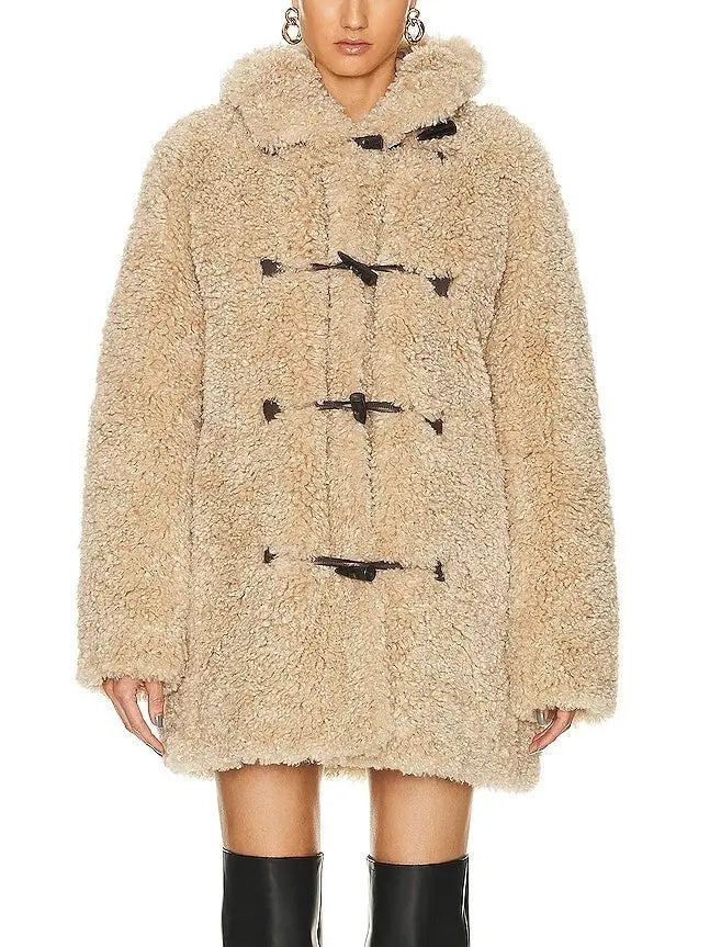 Faux-Fur Toggle Button Coat - Coats