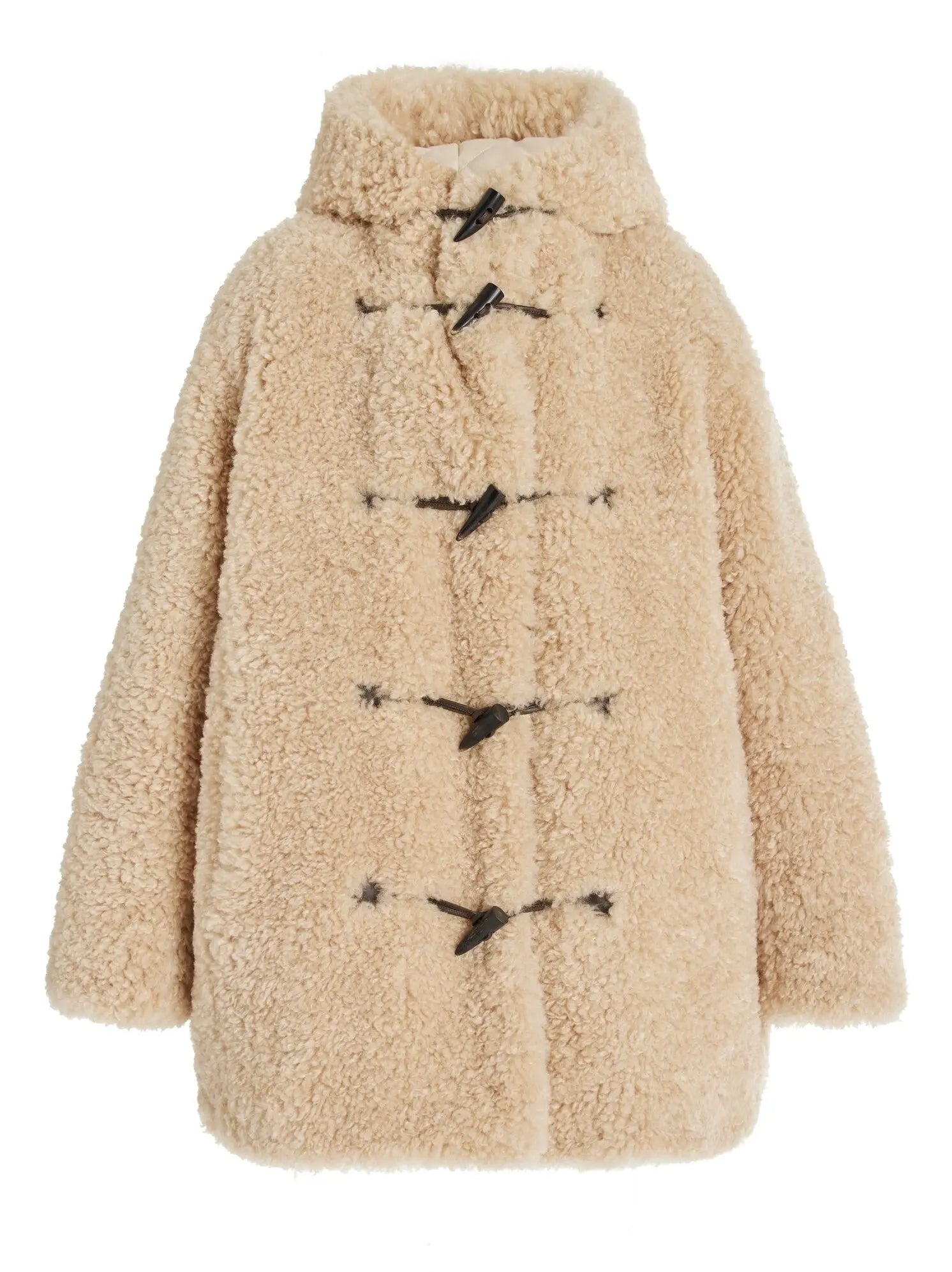 Faux-Fur Toggle Button Coat - Coats