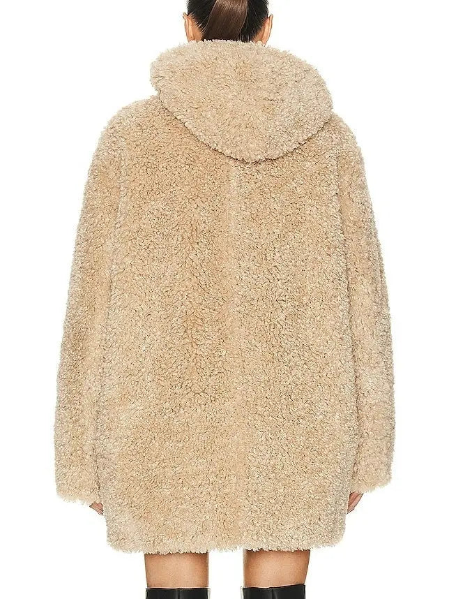 Faux-Fur Toggle Button Coat - Coats