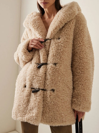 Faux-Fur Toggle Button Coat - Coats