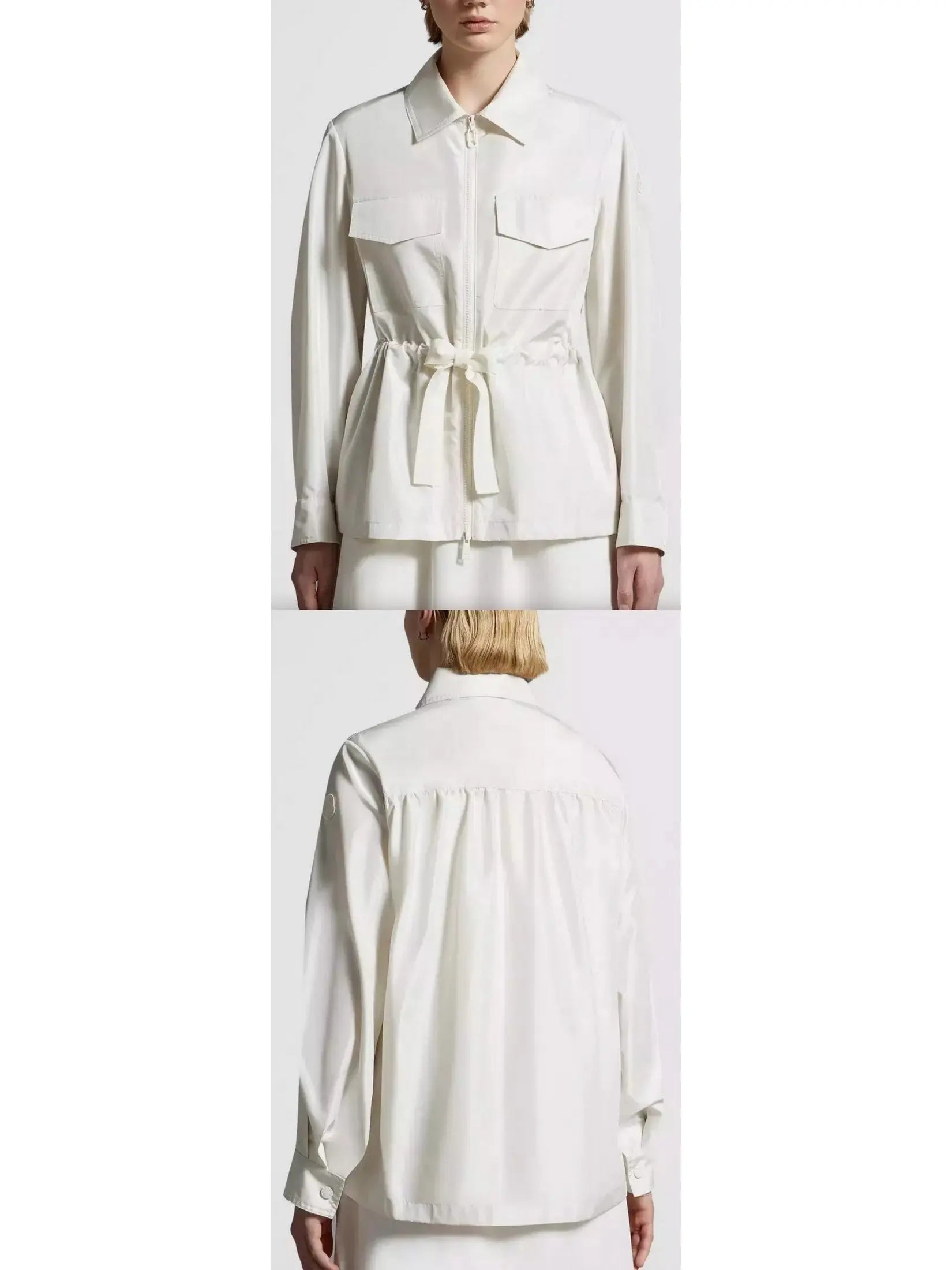 Field Jacket with Tie String Waist in White - small - Jackets