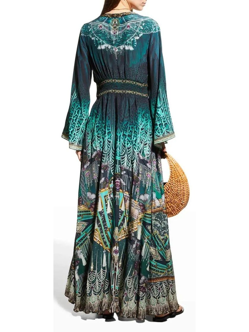 Fitzgeralds Flapper Kimono Sleeve Dress With Shirring Detail - Dresses
