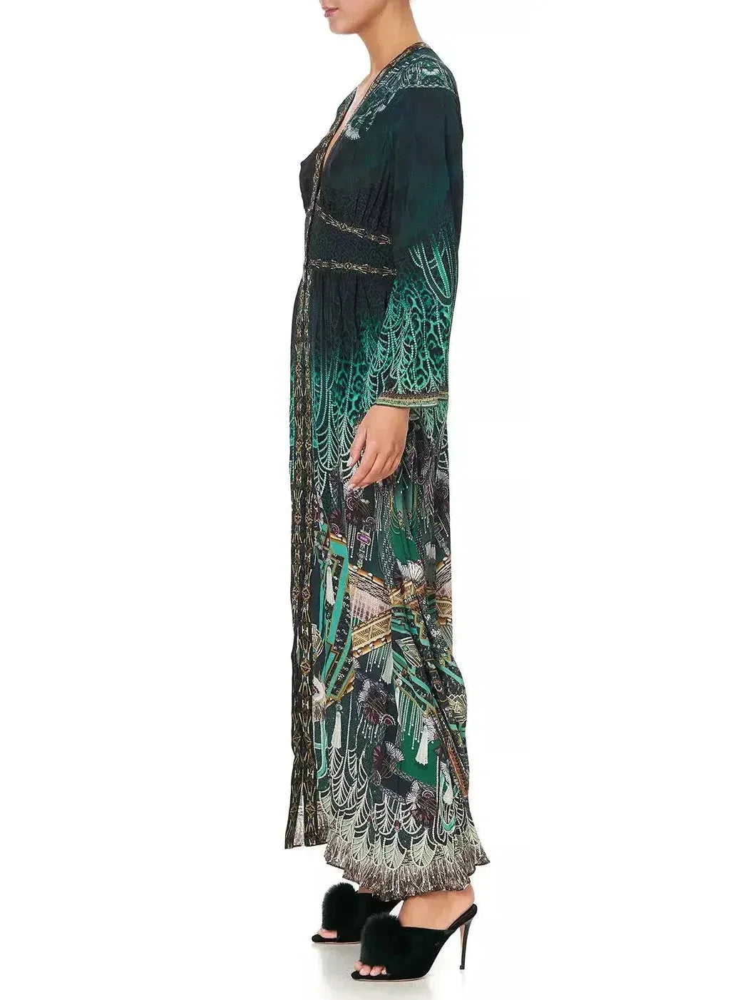 Fitzgeralds Flapper Kimono Sleeve Dress With Shirring Detail - Dresses