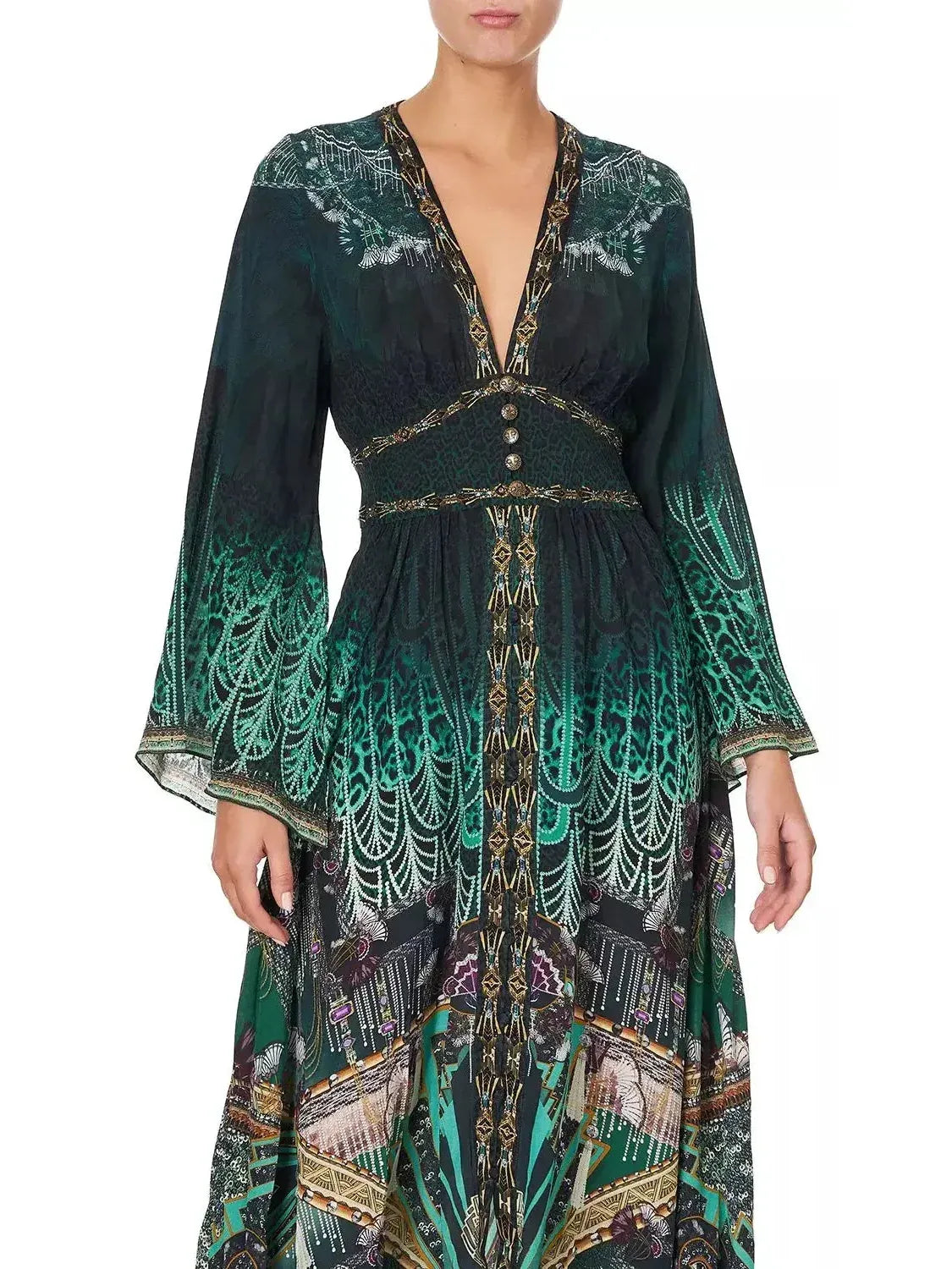 Fitzgeralds Flapper Kimono Sleeve Dress With Shirring Detail - Dresses