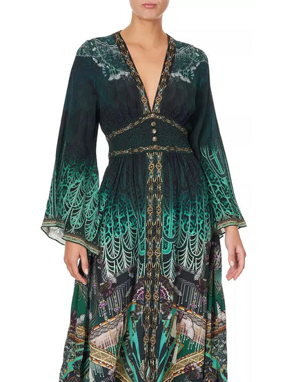 Fitzgeralds Flapper Kimono Sleeve Dress With Shirring Detail - Dresses