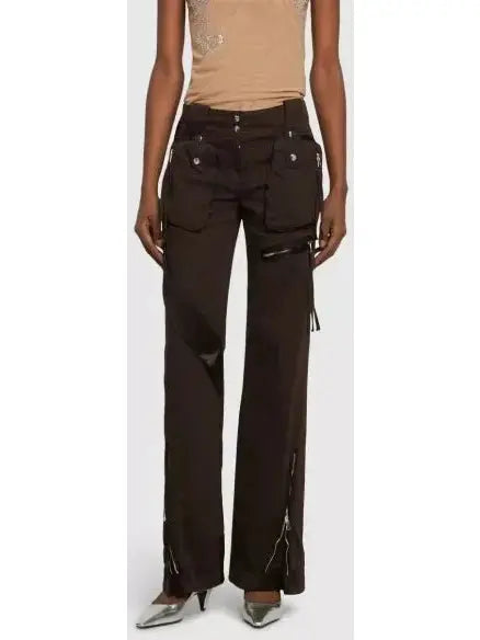 Flared Cargo Zip Pants - Jeans & Pants