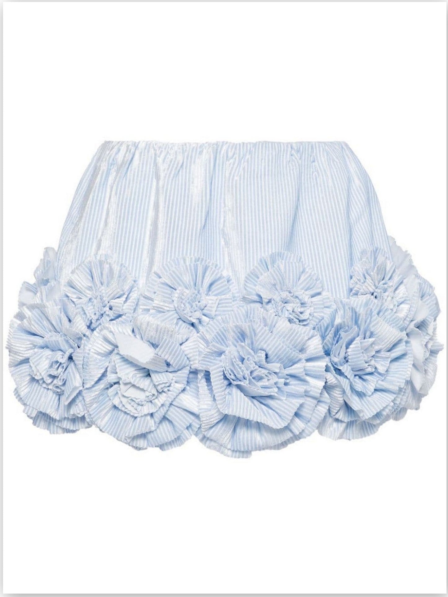 Floral Appliques Embellished Mini Skirt in Blue - Skirts